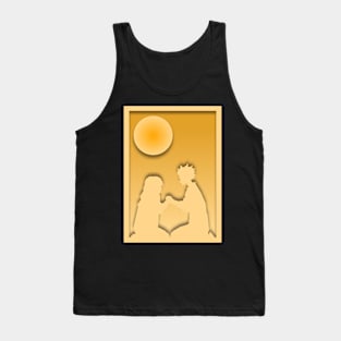 Romantic anime paper cut design at dusk Tank Top